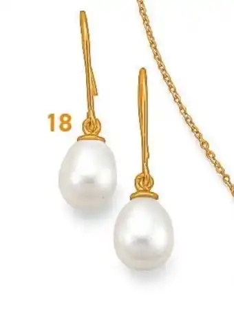 18. boucles perle de culture, or jaune