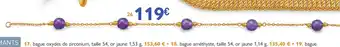 E.Leclerc Bijoux 24. bracelet améthystes, 18 cm, or jaune offre