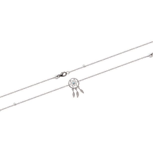 Eric Duny Bracelet argent attrape rêve pierre bleue offre