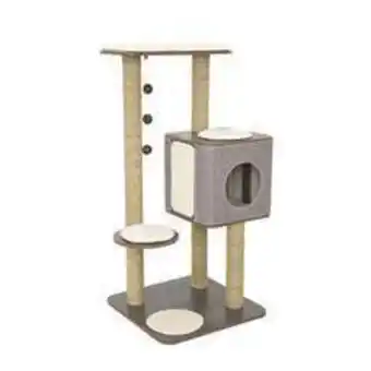 Truffaut Lulu s word - arbre à chat villa air oak gris - l. 78 x l. 56 x h. 118 cm offre