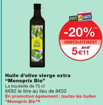 Monoprix Huile d'olive vierge extra offre
