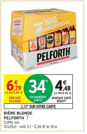 Intermarché Pelforth bière blonde offre