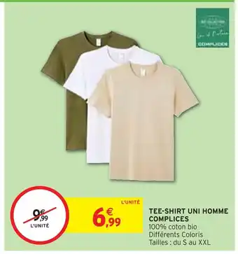Intermarché Complices tee-shirt uni homme offre