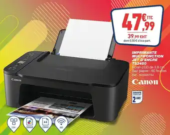 Bureau Vallée Canon imprimante multifonction jet d’encre ts3450 offre