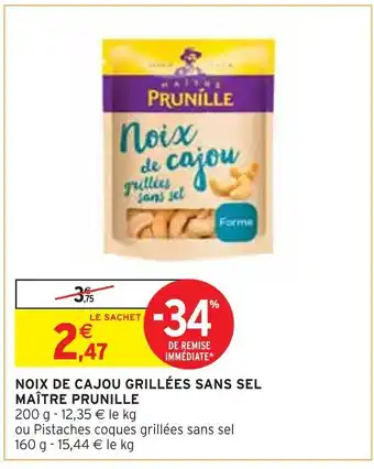 Maßtre prunille noix de cajou grillées sans sel