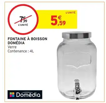 Intermarché Domédia fontaine à boisson offre