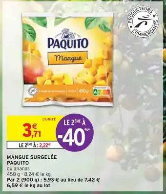 Intermarché Paquito mangue surgelée offre