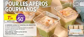 Intermarché 6 verrines avocat et cocktail de crevettes offre