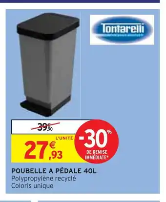 Tontarelli poubelle a pédale 40l