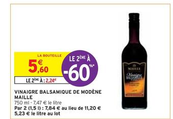 Intermarché Maille vinaigre balsamique de modène offre