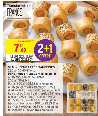Intermarché 16 mini feuilletés saucisses offre
