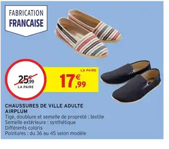 Intermarché Airplum chaussures de ville adulte offre