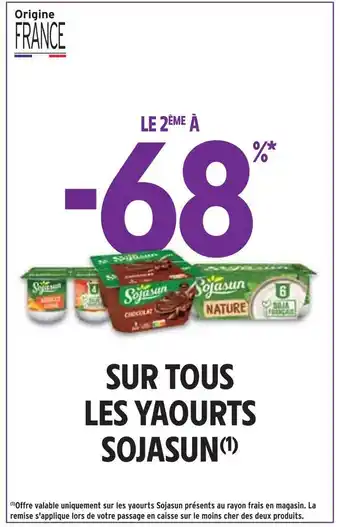Sojasun le 2ème à -68% sur tous les yaourts sojasun