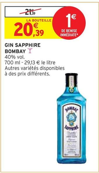 Intermarché Bombay gin sapphire offre