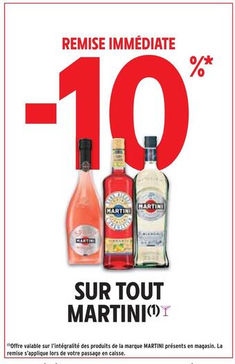 Intermarché Martini -10% remise immédiate sur tout martini offre