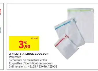 Intermarché 3 filets a linge couleur offre