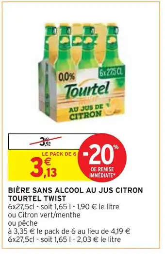 Tourtel twist bière sans alcool au jus citron