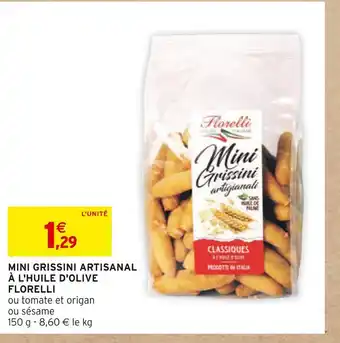 Intermarché Florelli mini grissini artisanal à l'huile d'olive offre