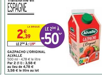 Intermarché Alvalle gazpacho l'original offre