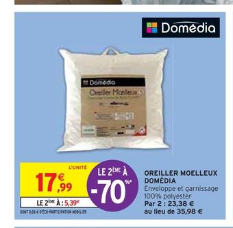 Intermarché Domédia oreiller moelleux offre
