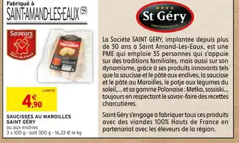 Intermarché Saint géry saucisse au maroilles offre