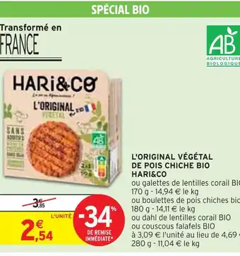 Hari&co l'original végétal de pois chiche bio