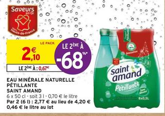 Intermarché Saint amand eau minérale naturelle pétillante offre
