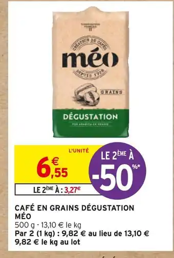 Intermarché Méo café en grains dégustation offre