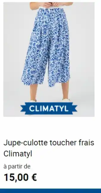 Jupe-culotte toucher frais climatyl