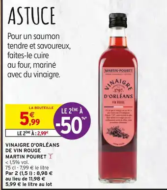 Intermarché Martin pouret vinaigre d'orléans de vin rouge offre