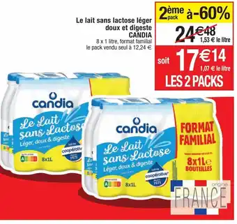 Cora x Carrefour Lait sans lactose candia offre