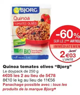 Monoprix Quinoa tomates olives offre