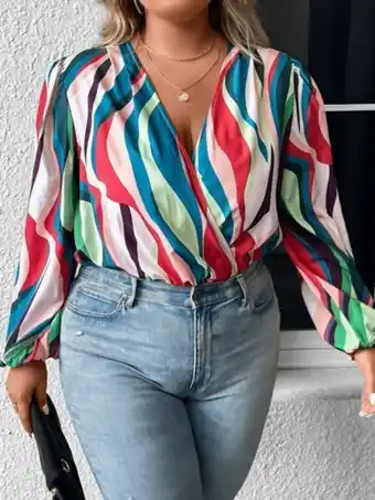 Shein unity body à imprimé manches bouffantes