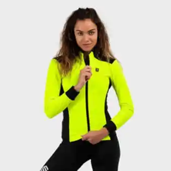 Veste softshell cyclisme siroko j1 cycle chic jaune brillant femme