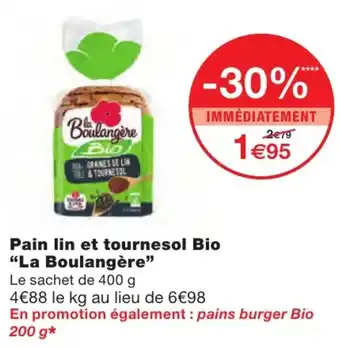 Pain lin et tournesol Bio la Boulangère