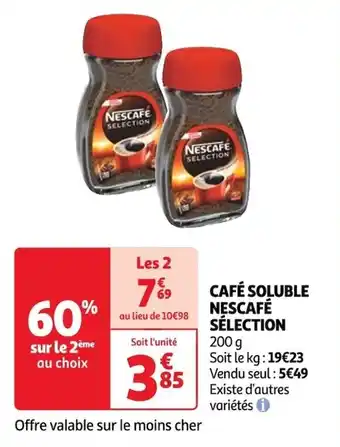 Auchan CAFÉ SOLUBLE NESCAFÉ SÉLECTION offre