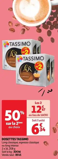 Auchan DOSETTES TASSIMO offre