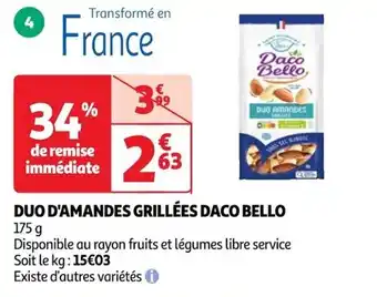 Auchan DUO D'AMANDES GRILLÉES DACO BELLO offre