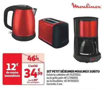 Auchan SET PETIT DÉJEUNER MOULINEX SUBITO offre