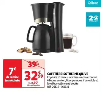 Auchan CAFETIÈRE ISOTHERME QILIVE offre
