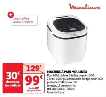 Auchan MACHINE À PAIN MOULINEX offre