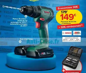 Perceuse 18 V/2 Ah + 2 batteries