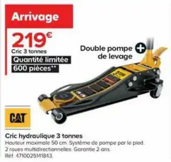 Cric hydraulique 3 tonnes