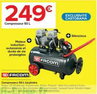 Castorama Compresseur 50 L bicylindre offre