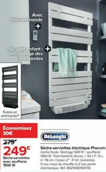 Castorama Sèche-serviettes avec soufflerie 1500 W offre
