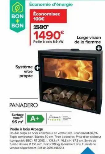 Castorama Poêle à bois 8,9 kW offre