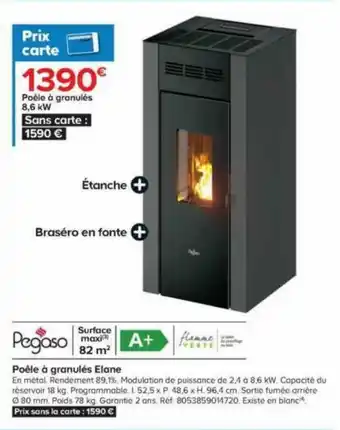 Castorama Poêle à granulés Elane offre