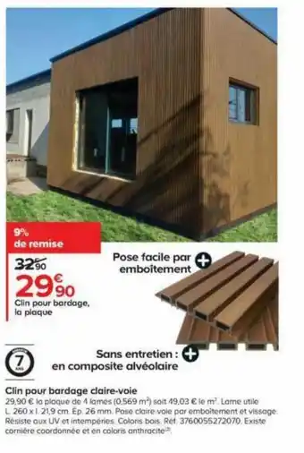 Castorama Clin pour bardage claire-voie offre
