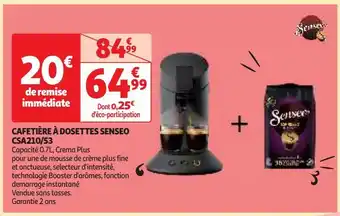 Auchan Supermarché Cafetière à dosettes senseo csa210/53 offre