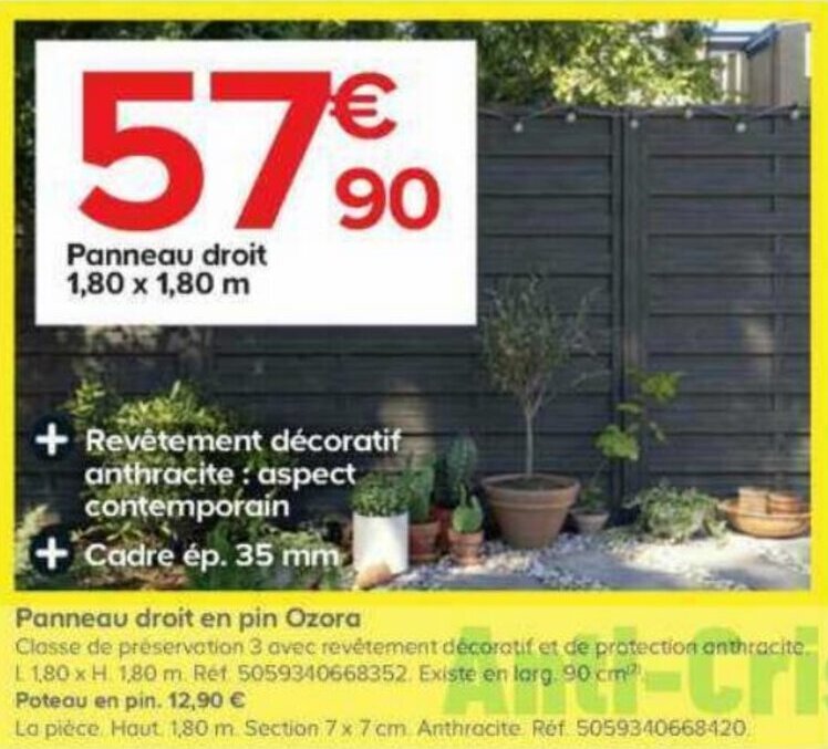 Castorama Panneau droit en pin Ozora offre